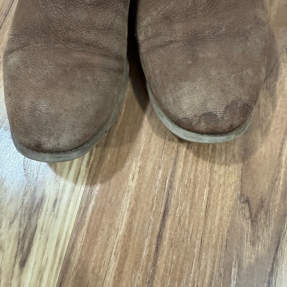 Brown Suede Ankle Boots with Elastic Panels - Picture 4 of 7